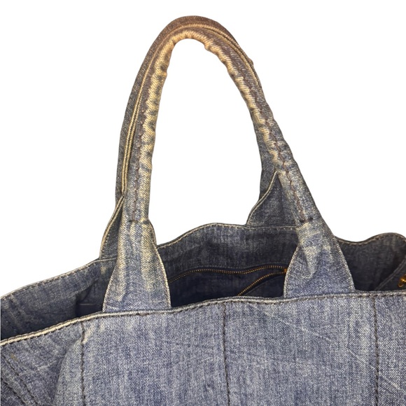 ‼️SOLD‼️Prada Denim Canapa Tote Large Preloved - Picture 5 of 16